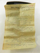 1950s Dr. John Mills Powell Galax VA Brown Faux Leather Eyeglass Case with Blue Ridge Optical Slip Virginia optometrist