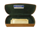 1950s Dr. John Mills Powell Galax VA Brown Faux Leather Eyeglass Case with Blue Ridge Optical Slip Virginia optometrist
