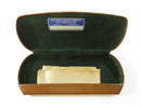 1950s Dr. John Mills Powell Galax VA Brown Faux Leather Eyeglass Case with Blue Ridge Optical Slip Virginia optometrist