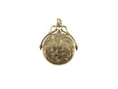 Wightman Hough Photo Locket FOB, Antique Gold Fill Locket, Village Scene, WH & Co Mark, 26mm — Gold — front view