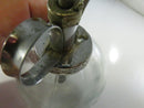 Vintage Clear Ribbed Glass Plant Mister Silver Tone Metal Pump Blue Plunger Made in Taiwan water sprayer molded bottle