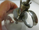 Vintage Clear Ribbed Glass Plant Mister Silver Tone Metal Pump Blue Plunger Made in Taiwan water sprayer molded bottle