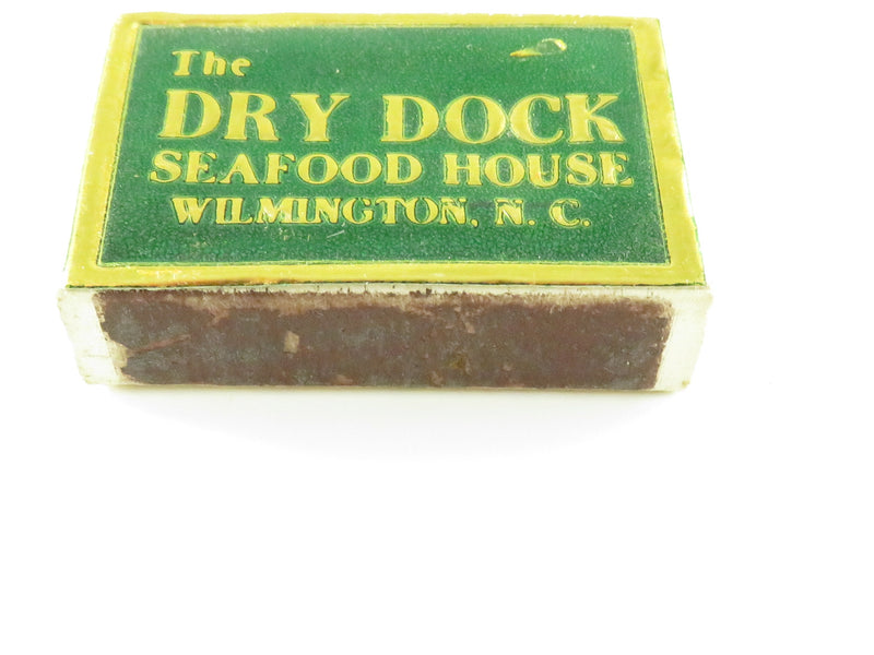 Rare Mid Century Match Box Advertising The Dry Dock Seafood House Wilmington NC