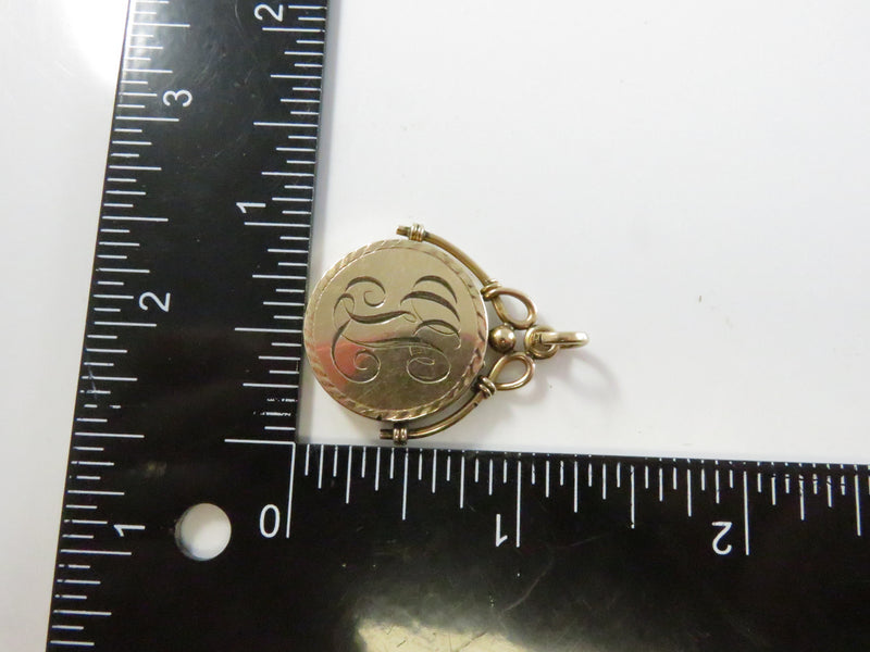 Wightman Hough Photo Locket FOB, Antique Gold Fill Locket, Village Scene, WH & Co Mark, 26mm