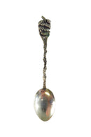 Banana Bunch Design 833 Silver Brazilian Demitasse Coffee Baby Diminutive Spoon — Silver • Diamond — front view