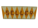 Selley Models box lid with orange and cream geometric design and SELLEY lettering