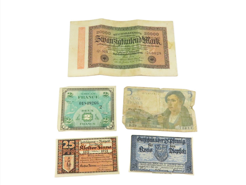 Grouping of 5 Vintage Paper Currency No Longer in Use — Coins & Paper Money:Coins: US:Mint Sets — front view