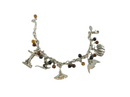 Spooky Charm Bracelet, Halloween Theme, Witch Cat Pumpkin, 7.25" Silver, Seasons Brand — Silver — front view