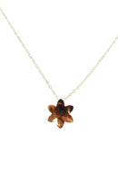 14K Gold Flower Pendant on Petite Cable Chain, 15.5" Choker Length — Jewelry & Watches:Fine Jewelry:Fine Necklaces & Pendants