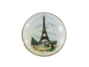 Top view of Limoges porcelain covered box lid with Eiffel Tower scene and Paris Tour Eiffel text