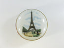 Interior base of Limoges porcelain covered box showing gold Veritable Porcelaine d'Art Limoges France Made in France mark