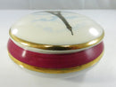 Vintage Limoges France Eiffel Tower Paris Porcelain Covered Trinket Box Burgundy Gold Gilt Veritable Porcelaine d'Art