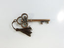 Copper Tone Gothic Victorian Fantasy Skeleton Key Bottle Opener with Brown Tassel novelty metal design ornate scrollwork