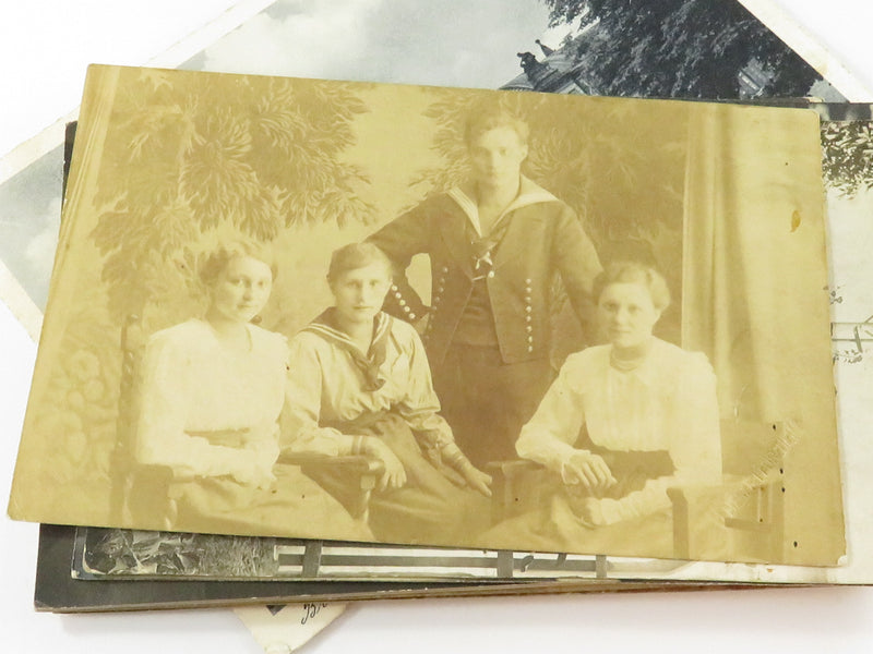 Mixed Grouping 17 Antique to c50's RPPC Photo Post Cards Used and Unused German