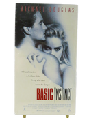 Front of Basic Instinct VHS factory sealed slipcover with Michael Douglas and Sharon Stone cover art