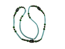 Vintage Murano Style Glass Bead Necklace, 28.5" Strung — Gold, Silver — front view