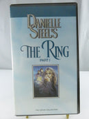 Back cover of Danielle Steel's The Ring Part I VHS with cast credits, NBC Home Video logo, and Columbia House item 20175