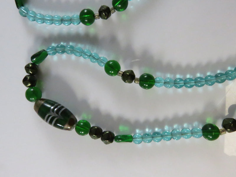 Vintage Murano Style Glass Bead Necklace, 28.5" Strung