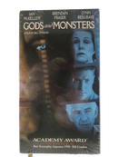 Front of factory-sealed Gods and Monsters VHS slipcover with Ian McKellen, Brendan Fraser, and Lynn Redgrave