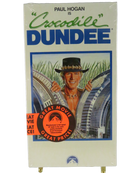Front of factory-sealed Crocodile Dundee Paramount VHS slipcover with Paul Hogan and Great Movie Great Price sticker