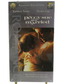 Front view of factory-sealed Peggy Sue Got Married Romance Collection VHS slipcover with Kathleen Turner and Nicolas Cage