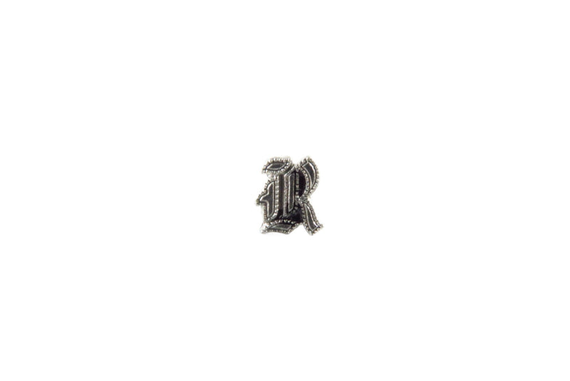 Letter R Ring Insert for Signet Monogram Rings Hardstone Ring Letter R 6mm — Silver — front view