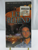 Back cover of Left Behind: The Movie VHS slipcover with barcode, film synopsis, cast images, and Cloud Ten Pictures credits