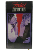 Front of factory-sealed Fatal Attraction VHS slipcover with Michael Douglas and Glenn Close cover artwork