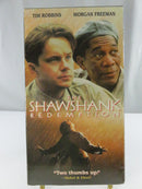 Back of The Shawshank Redemption VHS slipcover showing synopsis, UPC 043396745933, and 142-minute running time