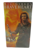 Front view of factory-sealed Braveheart VHS double-tape slipcase with Mel Gibson cover artwork