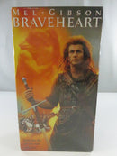 Back view of Braveheart VHS slipcase showing plot text, Hi-Fi Stereo and Dolby Surround label, ISBN, and barcode