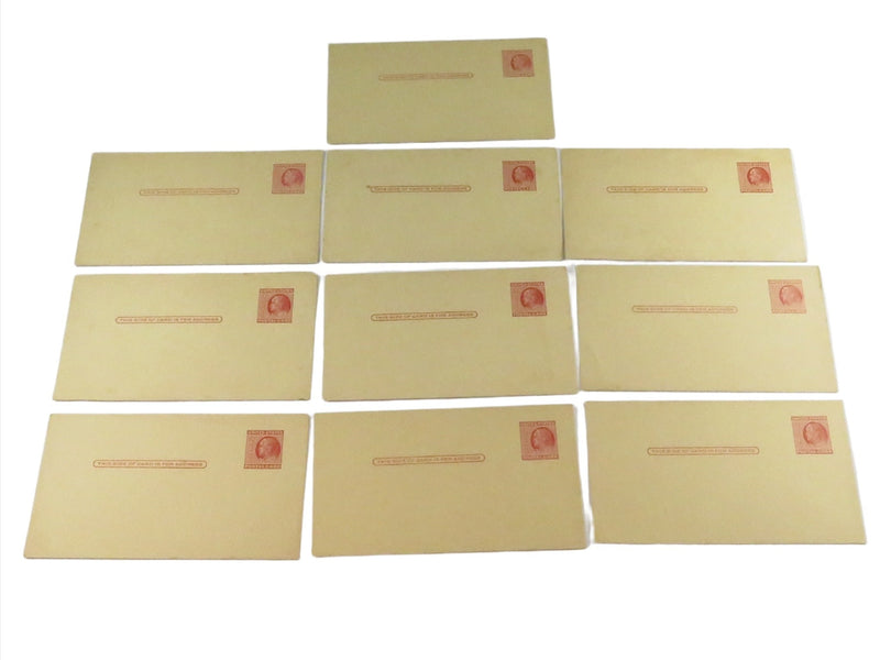 Grouping of Ten Unused United States Postal Cards Benjamin Franklin 2 Cents — front view