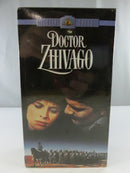 Back of Doctor Zhivago Deluxe Edition VHS slipcase showing feature details, barcode, MGM/UA and Turner logos