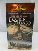 Back of Doctor Zhivago MGM/UA Home Video VHS slipcase showing film synopsis, PG rating, digital video transfer text, and barcode.
