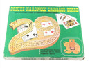 Vintage c1970 Deluxe Hardwood Cribbage Board Game 3 Person in Box — front view