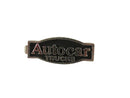 Vintage Autocar Trucks Tie Bar, Mercury Industries, Silver Tone Emblem, 1.75" — Silver — front view