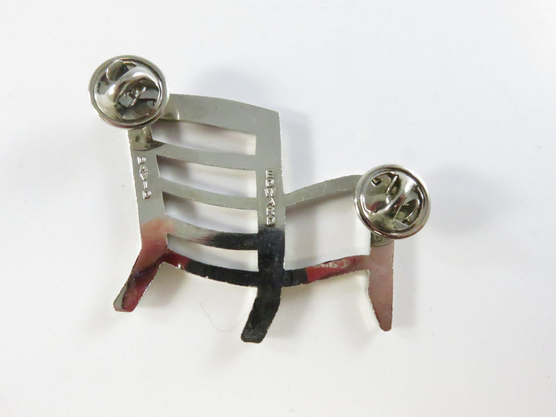 Architectural Chair Pin, David Edwards Design, Silver Tone, 1.75", Modernist Lapel Pin