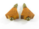Art Deco Bakelite Brass Drawer Pulls Pair 1920s Vintage Catalin Handles Antique Hardware Depression Era Butterscotch