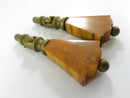 Art Deco Bakelite Brass Drawer Pulls Pair 1920s Vintage Catalin Handles Antique Hardware Depression Era Butterscotch