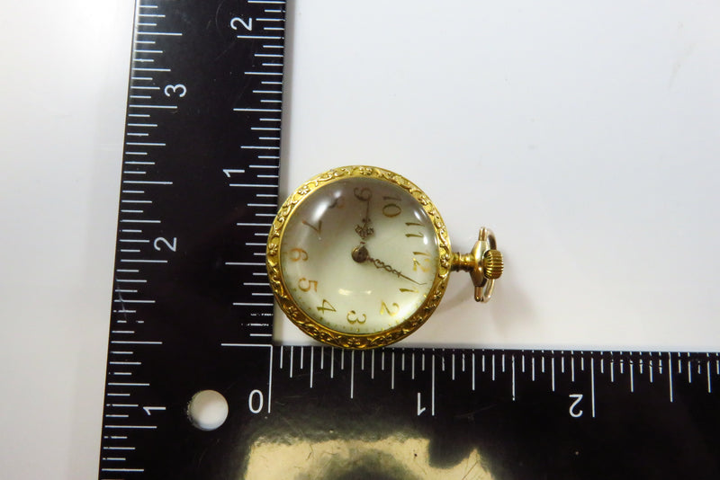 Rare Elfin Bubble Glass Fancy Case Pendant Watch 8/0s NEW Co