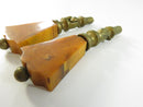 Art Deco Bakelite Brass Drawer Pulls Pair 1920s Vintage Catalin Handles Antique Hardware Depression Era Butterscotch