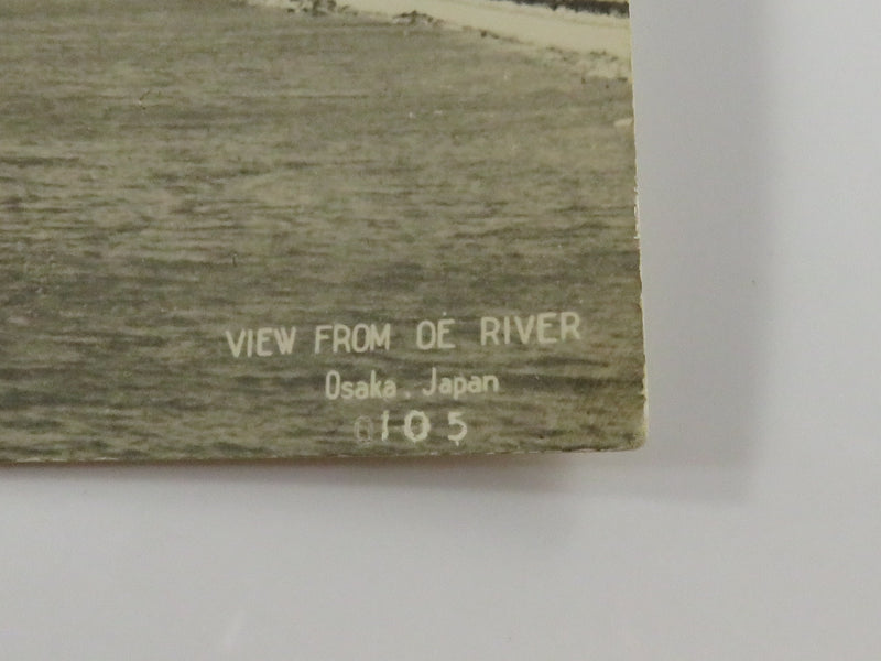 View from OE River Osaka River Bridge Osaka Japan RPPC Unused Postcard
