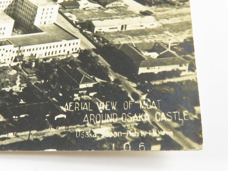 Arial View of Moat around Osaka Castle Osaka Japan RPPC Unused Postcard