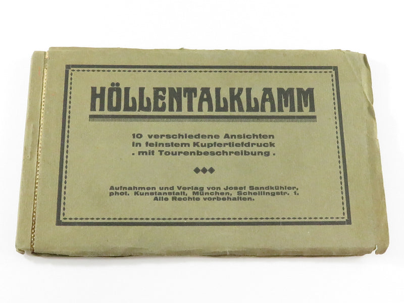 Rare Antique Detachable Photo Postcard Book Hollentalklamm Images of German Tour