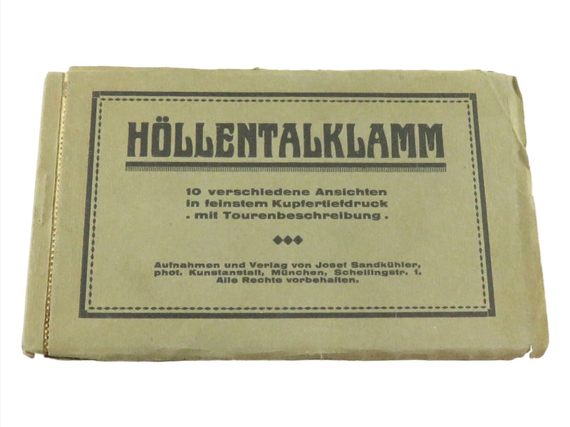 Rare Antique Detachable Photo Postcard Book Hollentalklamm Images of German Tour — front view