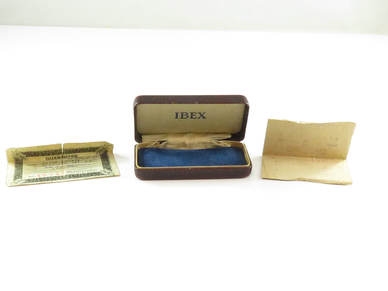 Rare Art Deco Ibex Watch Company Leatherette Watch Box with Receipt & Warranty C