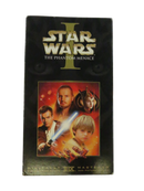 Front of Star Wars Episode I The Phantom Menace VHS slipcover with character artwork and THX marking.