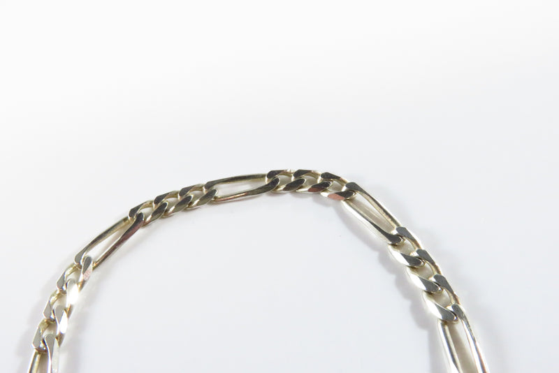 Sterling Silver Figaro Bracelet for Women 6 7/8" Long Italy, 925 Milor 4.15mm