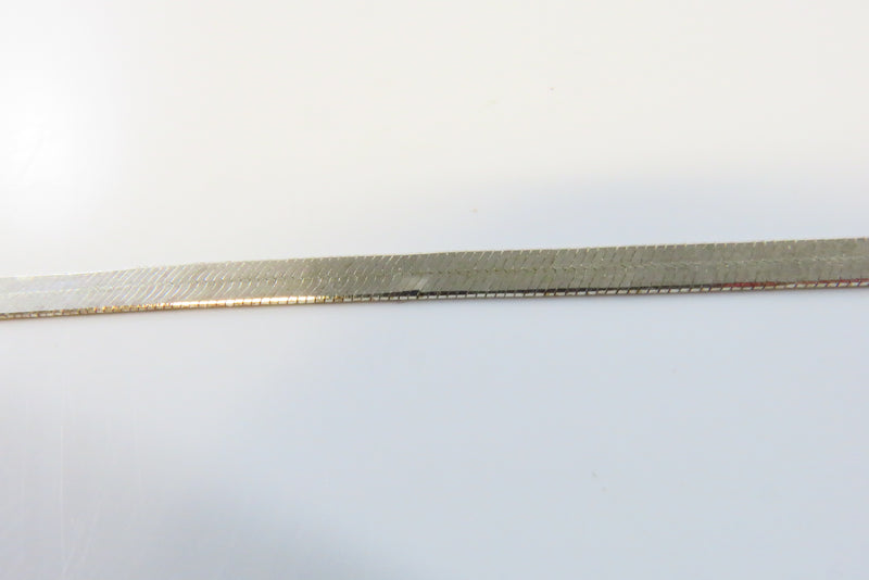 Sterling Herringbone Weave Bracelet 7 1/8" TL 3.5mm 925 Italy Lobster Clasp 2 De