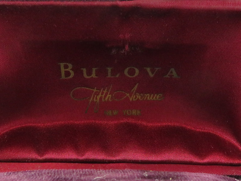 Vintage Bulova Fifth Avenue New York Women's Velvet Watch Box Display Case